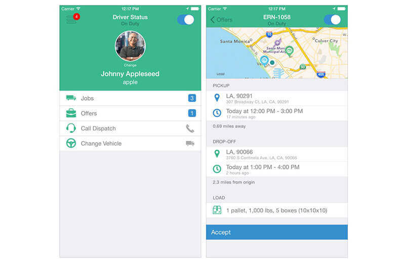 The Cargomatic Driver app's essential features