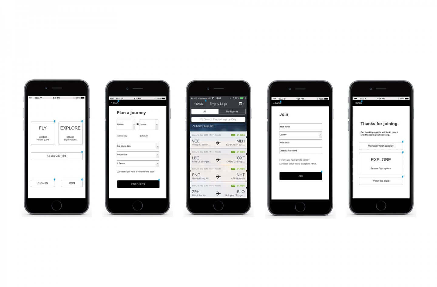 Victor private jets booking app