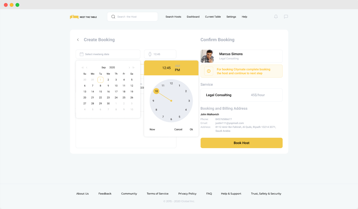 my booking section guest profile