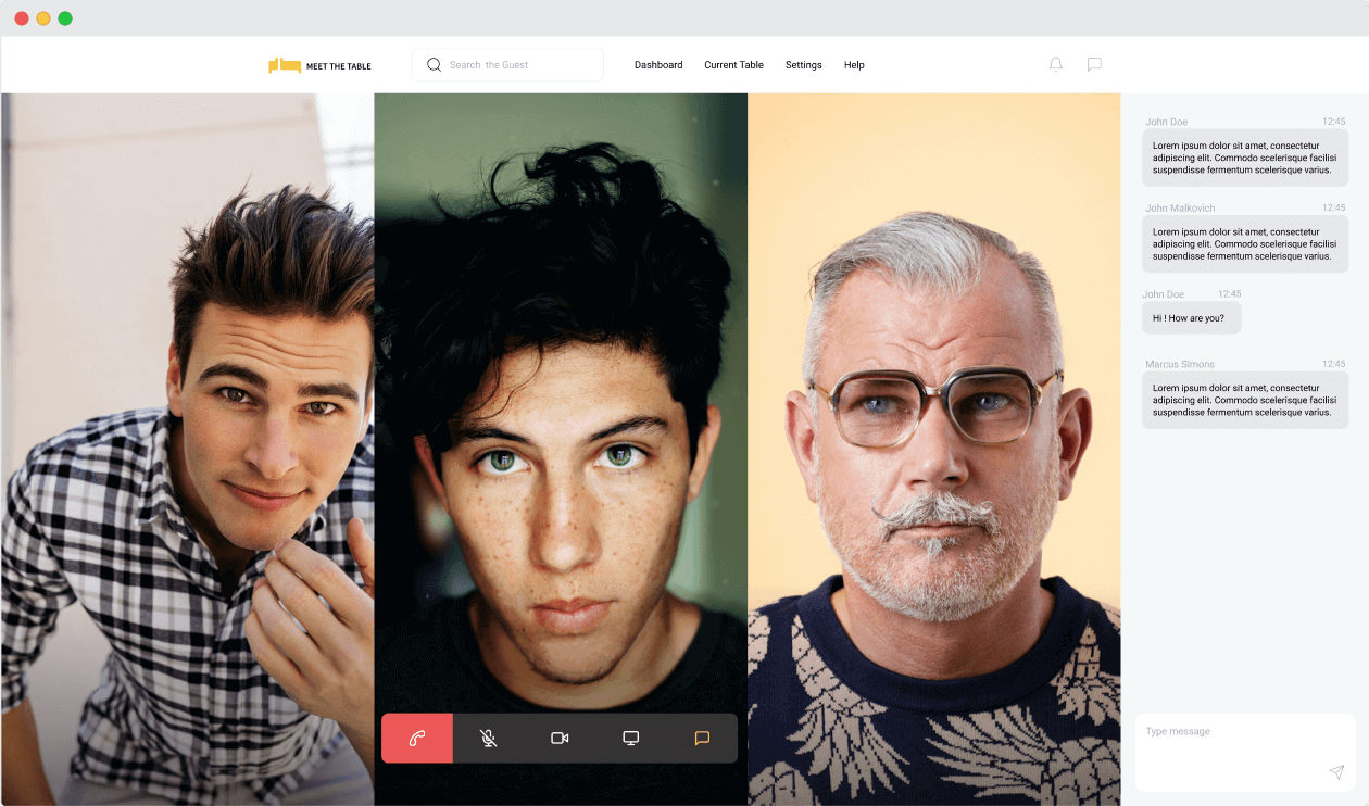 video conferencing with built-in live chat